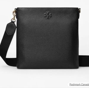 Tory Burch Thea Swingpack Black Pebbled Leather Crossbody Bag